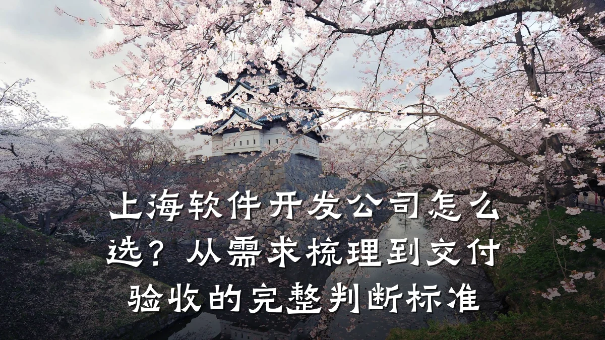 上海软件开发公司怎么选?从需求梳理到交付验收的完整判断标准