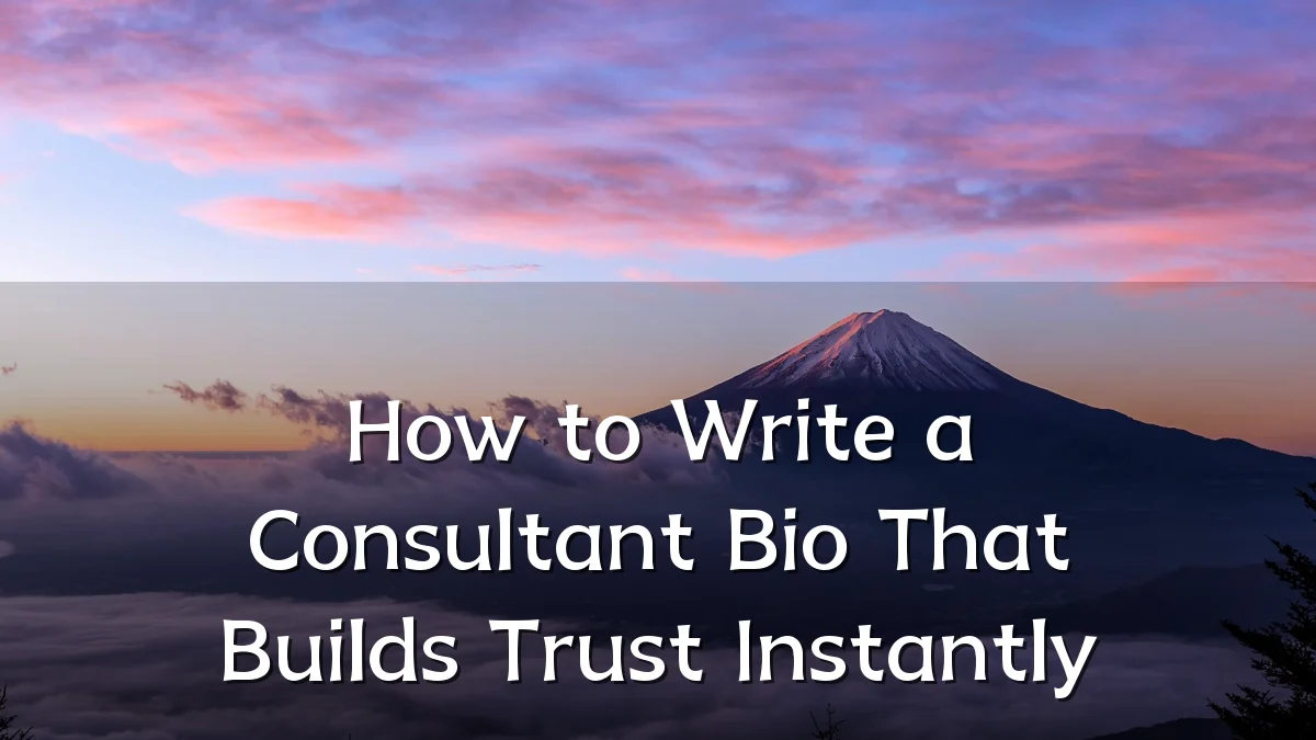 How to Write a Consultant Bio That Builds Trust Instantly