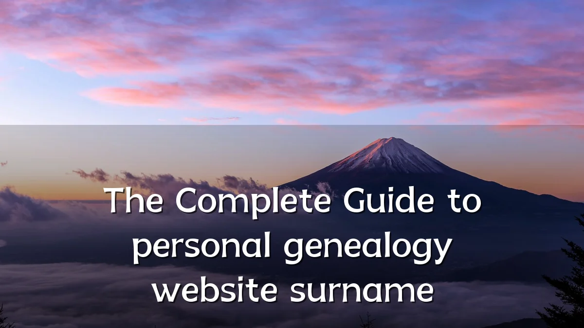 The Complete Guide to personal genealogy website surname