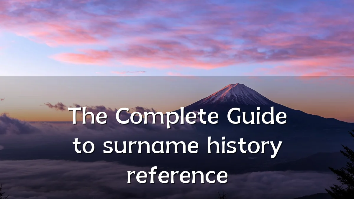 The Complete Guide to surname history reference