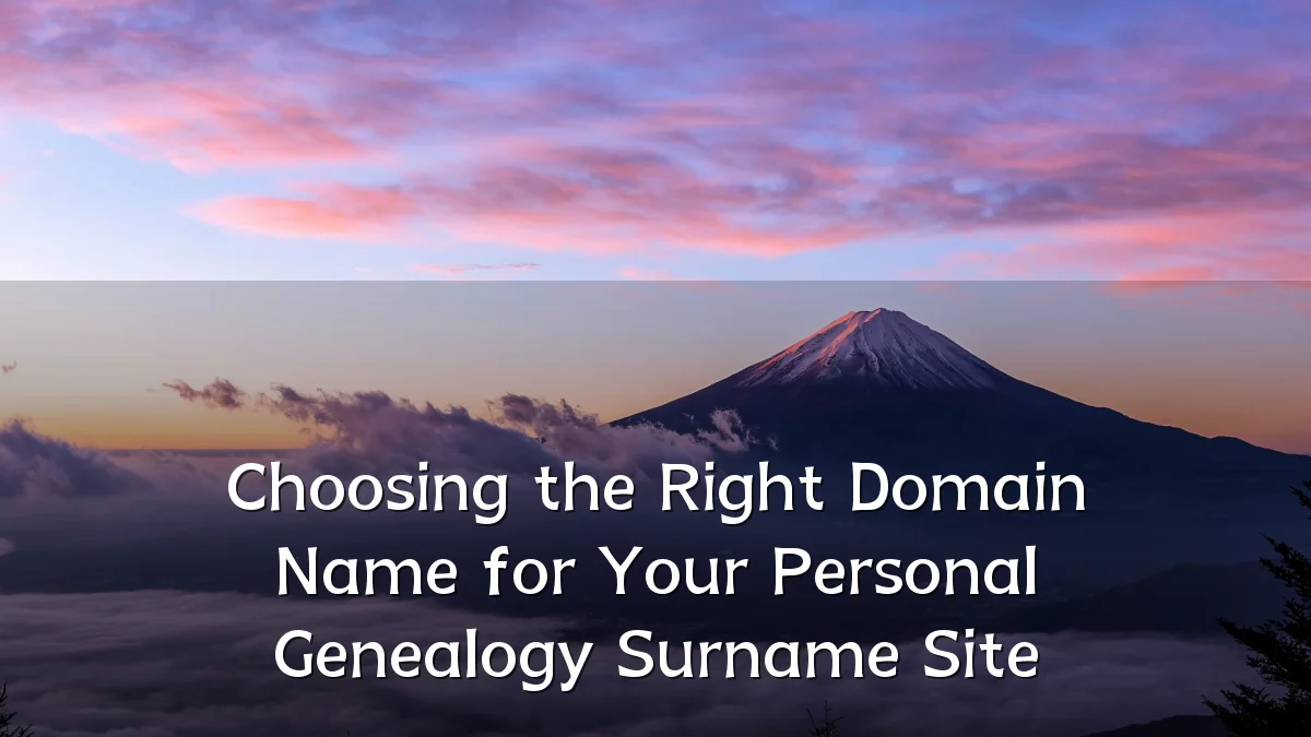 Choosing the Right Domain Name for Your Personal Genealogy Surname Site