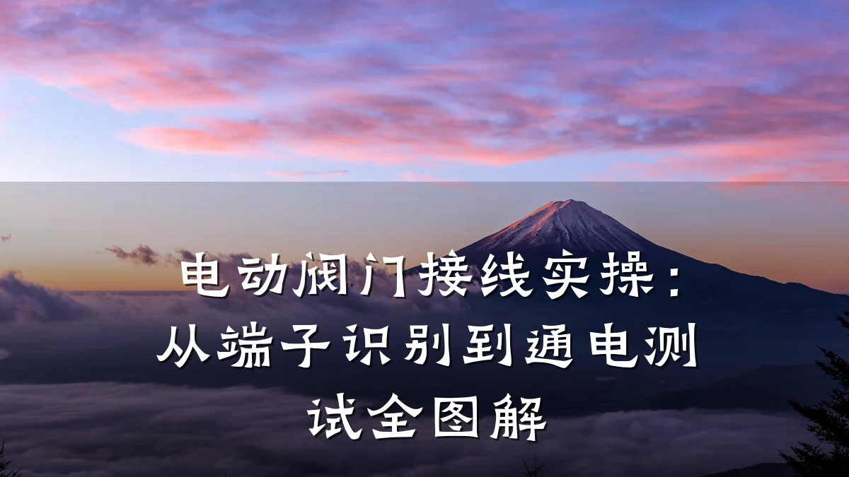 电动阀门接线实操:从端子识别到通电测试全图解