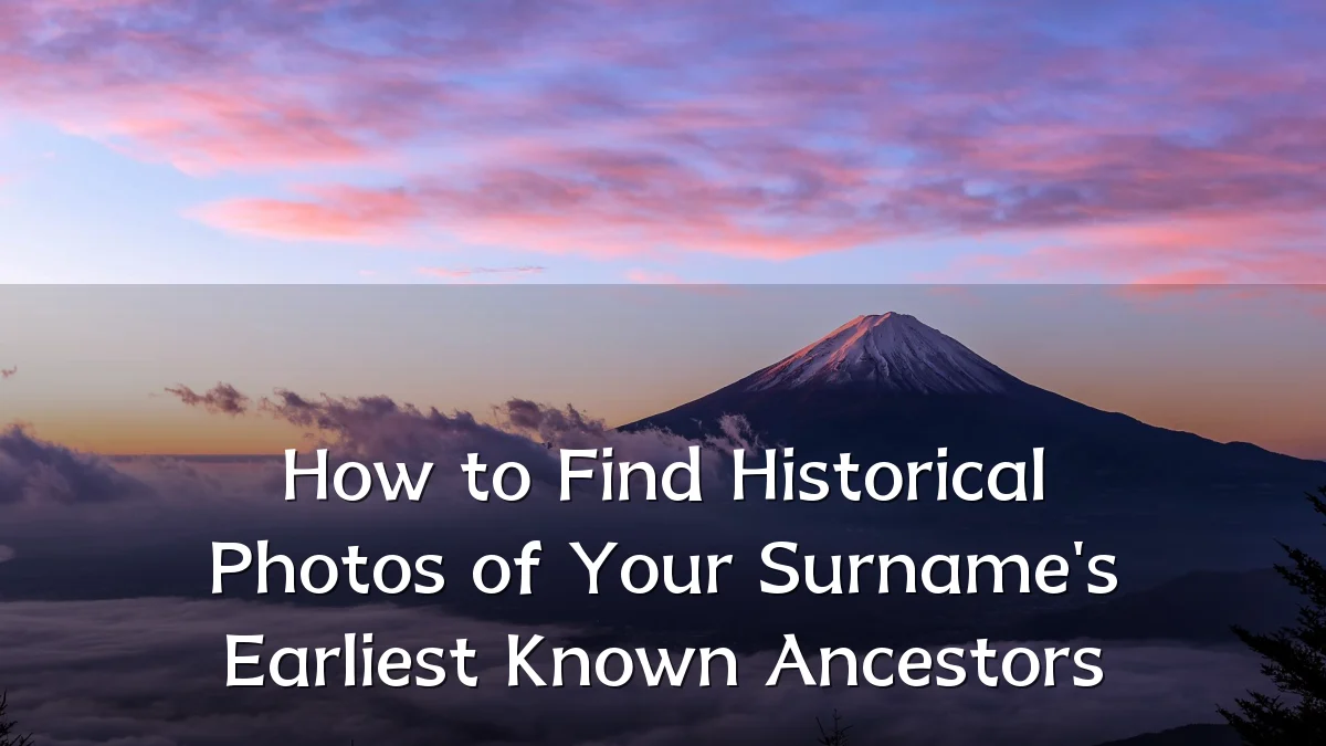 How to Find Historical Photos of Your Surname's Earliest Known Ancestors